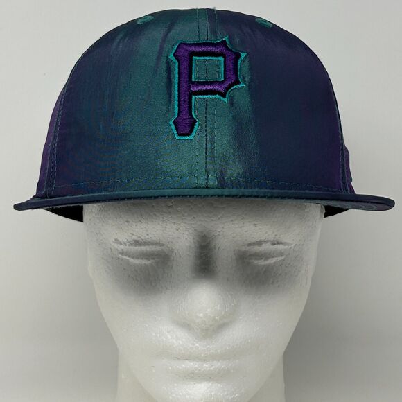 Pittsburgh Pirates Iridescent Hat Baseball Cap 7 1/2 New Era Sample Green Purple - Picture 2 of 12